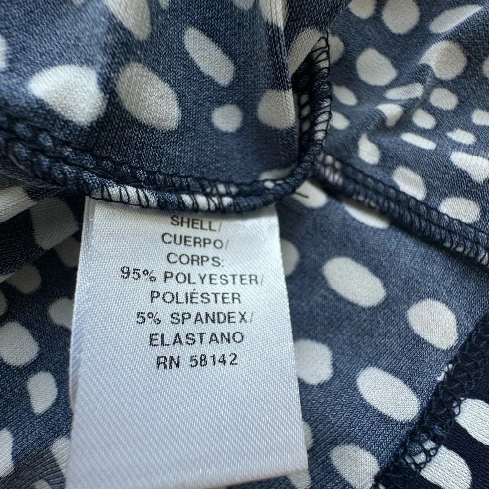 Maggy London Navy white Polka Dot Wrap Dress 8 Fit & Flare Twirl - Picture 10 of 11